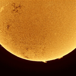 Dettagli del Sole con evidenti protuberanze. Foto Matteo Scienza. Protuberanze Solari